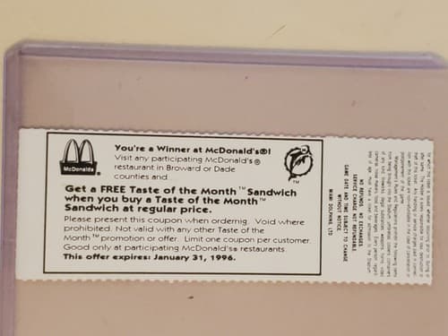 1995 NFL Miami Dolphins Ticket stub. OCT 29 1995 v Buffalo Bills. TWO ava - Thumbnail 2