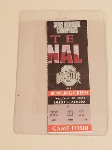 2003 NCAA Ohio State Univer ticket stub. SEP 20 2003 v Bowling Green 24-17W - Thumbnail 13
