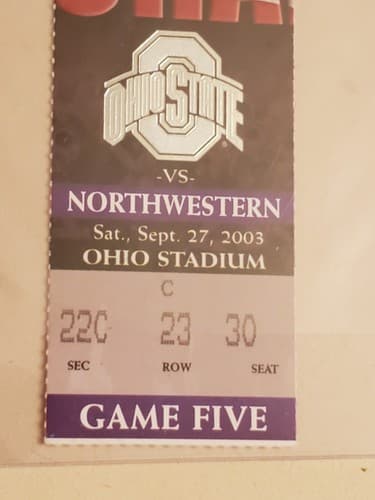 2003 NCAA Ohio State Univ ticket stub. SEP 27 2003 v Northwestern (20-0W) 2 ava - Thumbnail 11