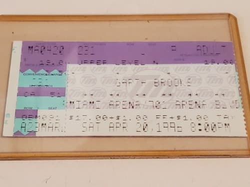 1996 GARTH BROOKS Live Concert Ticket Stub. APR 20 1996 at Miami Arena, Miami FL - Thumbnail 3