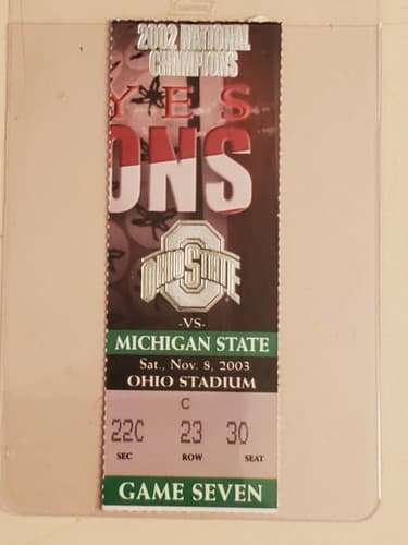 2003 NCAA Ohio State University ticket stub NOV 8 2003 v Michigan State 33-23W - Thumbnail 8
