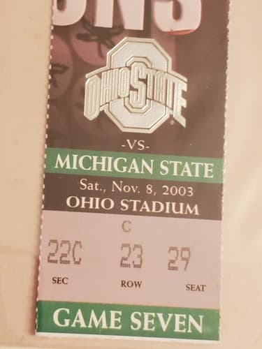 2003 NCAA Ohio State University ticket stub NOV 8 2003 v Michigan State 33-23W - Thumbnail 5