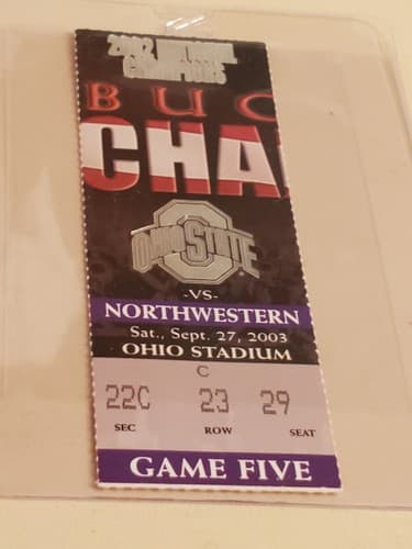 2003 NCAA Ohio State Univ ticket stub. SEP 27 2003 v Northwestern (20-0W) 2 ava - Thumbnail 5