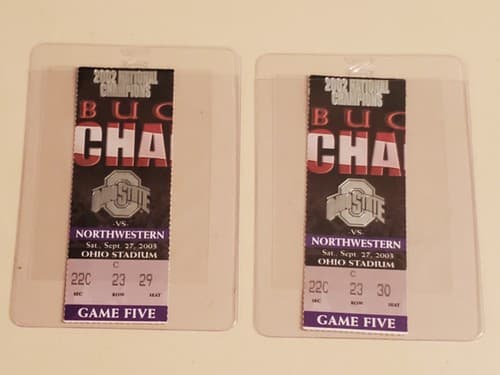 2003 NCAA Ohio State Univ ticket stub. SEP 27 2003 v Northwestern (20-0W) 2 ava - Thumbnail 3