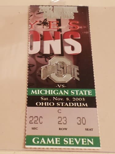 2003 NCAA Ohio State University ticket stub NOV 8 2003 v Michigan State 33-23W - Thumbnail 13
