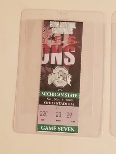2003 NCAA Ohio State University ticket stub NOV 8 2003 v Michigan State 33-23W - Thumbnail 6