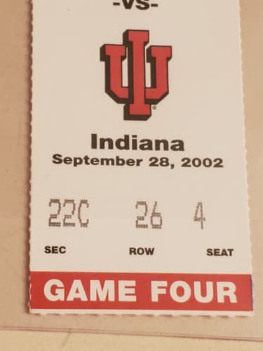 2002 NCAA Ohio State Univ ticket stub. SEP 28 2002 v Indiana (45-17W) Two avail - Thumbnail 10