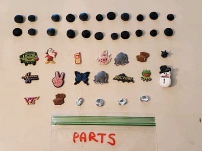 LOT(42) CROCS Charms 'PARTS' shoe jibbitz for sandals cloggs. Fits adult &yout - Image 1