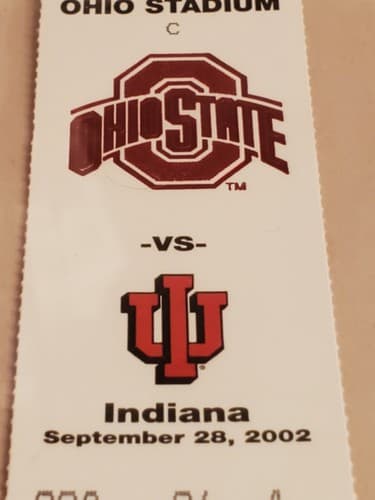 2002 NCAA Ohio State Univ ticket stub. SEP 28 2002 v Indiana (45-17W) Two avail - Thumbnail 15