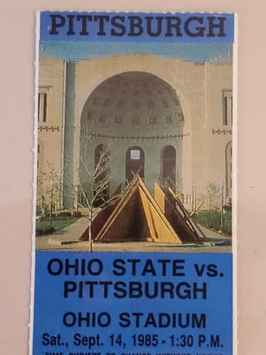 1985 NCAA Ohio State University ticket stub. SEP 14 1985 v Pittsburgh (10-7W) - Thumbnail 6