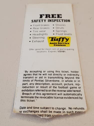 1989 NFL Detroit Lions Ticket Stub Aug 1989 Kansas City Chiefs @Lions 108A 32 15 - Thumbnail 6