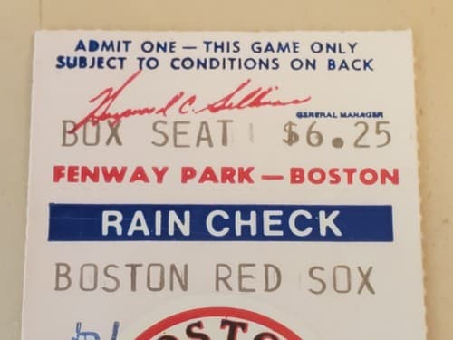 1982 MLB Boston Red Sox Ticket FULL. SEP 25 1982 v New York Yankees (6-2 L). - Thumbnail 4