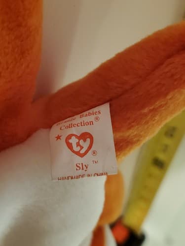 TY Beanie Babies "Sly". 1996 rare. Red fox with big silky tail with tag. Sly fox - Thumbnail 8