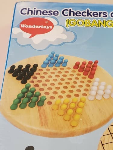 2-in-1 Wooden Chinese Checkers & Gobang (Five in a Row) Family Board Game Set - Image 1