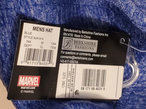 Marvel CAPTAIN AMERICA Ball Cap Hat. NEW w Tags. One Size snapback BLUE #AVA1414 - Thumbnail 7