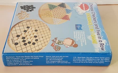 2-in-1 Wooden Chinese Checkers & Gobang (Five in a Row) Family Board Game Set - Thumbnail 5