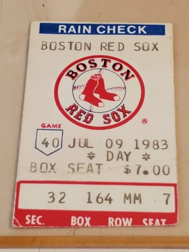 1983 MLB Boston Red Sox Ticket Stub. JUL 9 1983 v California Angels (10-3 W). - Thumbnail 4
