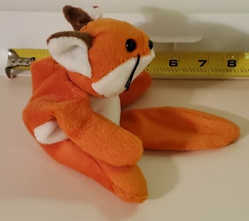 TY Beanie Babies "Sly". 1996 rare. Red fox with big silky tail with tag. Sly fox - Thumbnail 4