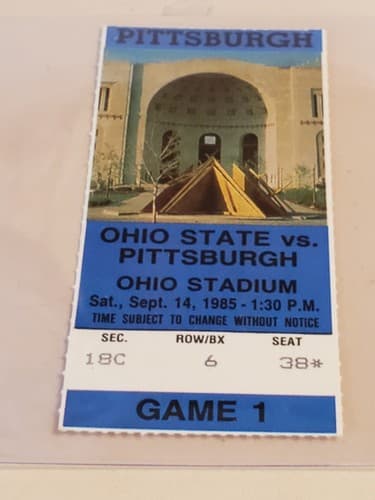 1985 NCAA Ohio State University ticket stub. SEP 14 1985 v Pittsburgh (10-7W) - Thumbnail 10