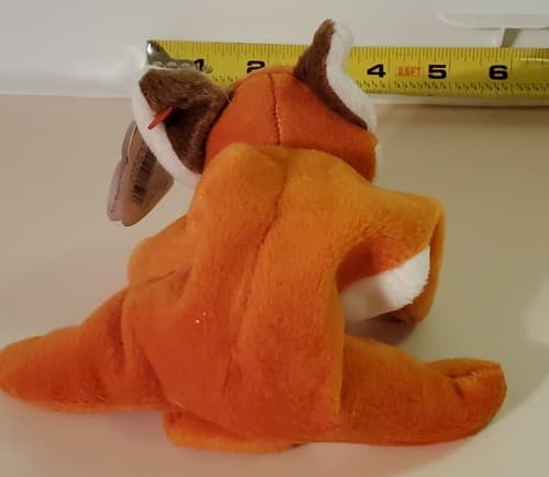 TY Beanie Babies "Sly". 1996 rare. Red fox with big silky tail with tag. Sly fox - Thumbnail 5