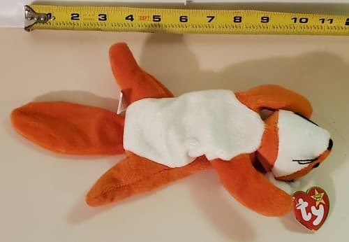 TY Beanie Babies "Sly". 1996 rare. Red fox with big silky tail with tag. Sly fox - Thumbnail 7
