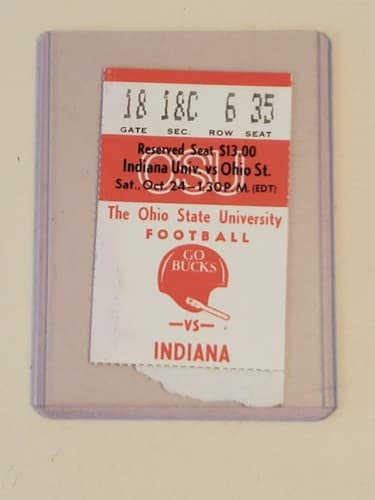 1981 NCAA Ohio State University ticket stub. OCT 24 1981 v Indiana (29-10W) - Thumbnail 5