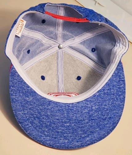 Marvel CAPTAIN AMERICA Ball Cap Hat. NEW w Tags. One Size snapback BLUE #AVA1414 - Thumbnail 3