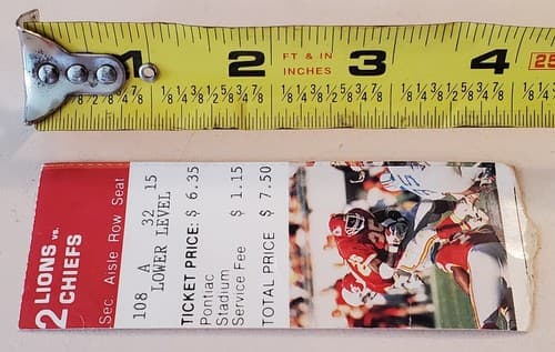 1989 NFL Detroit Lions Ticket Stub Aug 1989 Kansas City Chiefs @Lions 108A 32 15 - Thumbnail 3