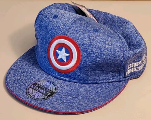 Marvel CAPTAIN AMERICA Ball Cap Hat. NEW w Tags. One Size snapback BLUE #AVA1414 - Image 1