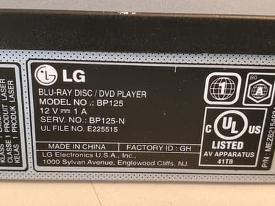 LG BP125 Blu-ray DVD Player. HDMI FullHD. Tested works. Bundle - Thumbnail 12
