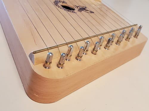 Vtg THE MUSIC MAKER Wooden Lap Harp Nepenenoyka. 15 string Musical Instrument. - Thumbnail 7