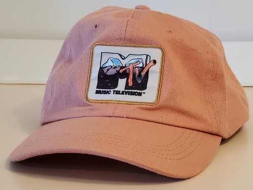 MTV MUSIC TELEVISION Hat Ball Cap, peach pink cotton, patch ICE CUBE logo - Thumbnail 4