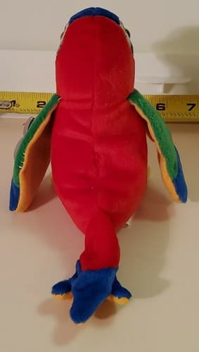 TY Beanie Babies "Jabber". 1997 rare. Colorful parrot with big eyes with tag. - Thumbnail 5