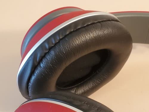 VOLKANO Gaming Headset w removable microphone. RARE RED. Wired Foldable. Tested - Thumbnail 6