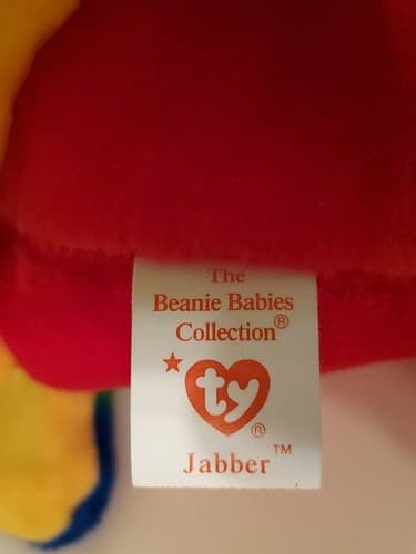 TY Beanie Babies "Jabber". 1997 rare. Colorful parrot with big eyes with tag. - Thumbnail 8