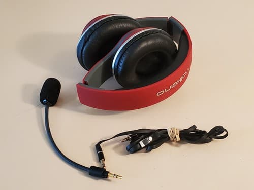 VOLKANO Gaming Headset w removable microphone. RARE RED. Wired Foldable. Tested - Thumbnail 13