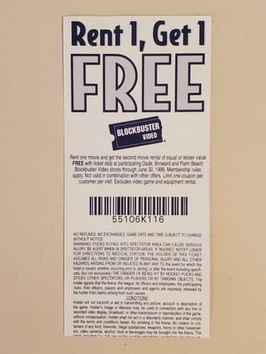 1996 NHL Florida Panthers TICKET STUB LOT OF 2 Mar 28 96 v Pitt. Rob Niedermayer - Thumbnail 2