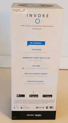 Harman Kardon INVOKE Microsoft Cortana Smart Bluetooth Speaker SILVER NEW Sealed - Thumbnail 2