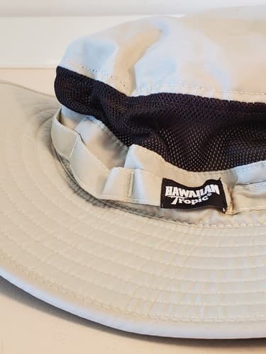 HAWAIIAN TROPIC Beach Sun Water Hat with Round brim, white and blue w quick dry - Thumbnail 7