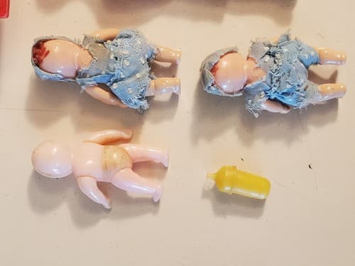 Vtg RENWAL 50s Baby Toys LOT of 8. Father, Mother, 3 babies, stroller, horse - Thumbnail 12