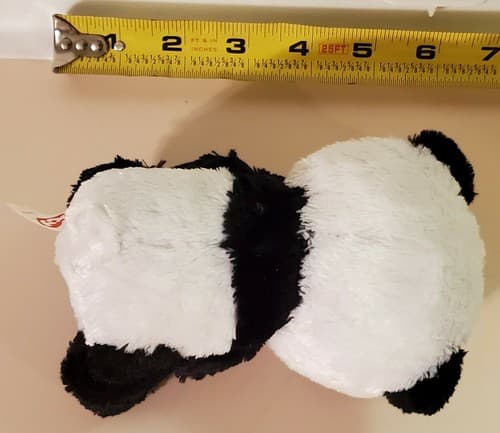 TY Beanie BOOS "Bamboo". rare. Black white panda bear w big green sparkle eyes. - Thumbnail 8