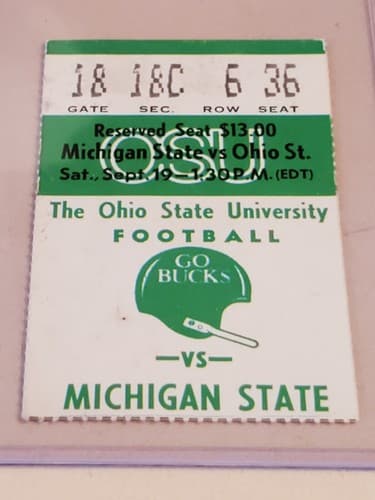1981 NCAA Ohio State University ticket stub. SEP 19 1981 v Michigan State. 2 Ava - Thumbnail 11