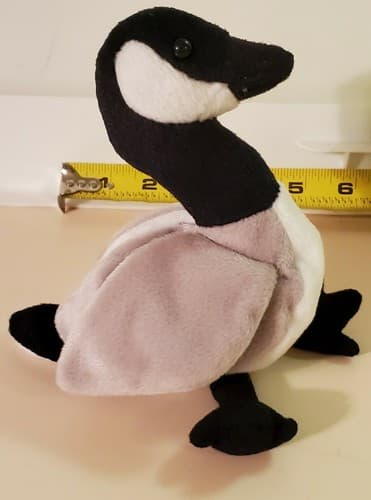 TY Beanie Babies "Loosy". 1998 rare. Black grey and white goose with tag. Honker - Image 1