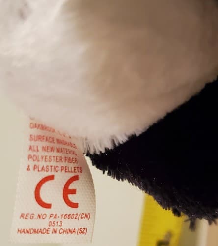 TY Beanie BOOS "Bamboo". rare. Black white panda bear w big green sparkle eyes. - Thumbnail 10