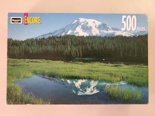Vintage RoseArt Encore Jigsaw Puzzle. Snowy Alaska Mountain 1993. NEW - Image 1