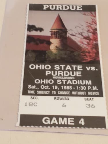 1985 NCAA Ohio State University ticket stub OCT 19 1985 v Purdue (41-27W) Campus - Thumbnail 11