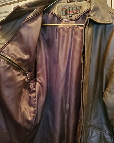 Phase Two Leather Men's Jacket. SIZE L. 5 button+zipper front. Excl, never worn - Thumbnail 5