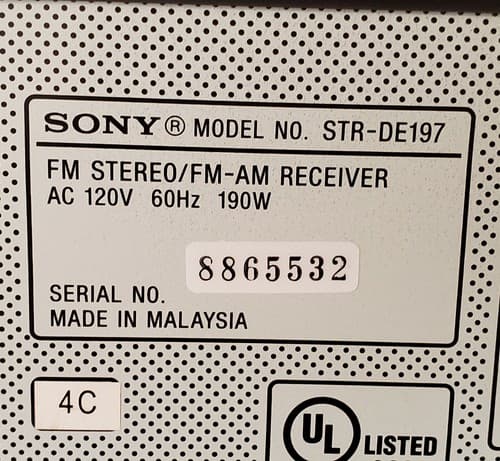 Sony STR-DE197 Stereo Audio / Video Receiver. 2 Channel 190 Watt. Tested works. - Thumbnail 10