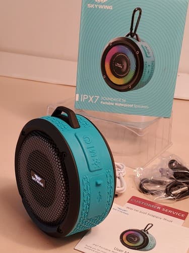 SKYWING SoundAce S6 Portable Waterproof Speakers. IPX7 Bluetooth Speaker w LED - Thumbnail 4