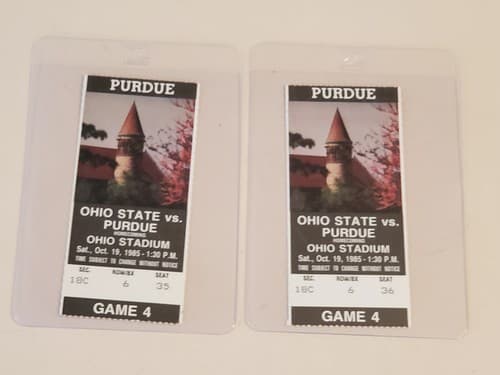 1985 NCAA Ohio State University ticket stub OCT 19 1985 v Purdue (41-27W) Campus - Thumbnail 3